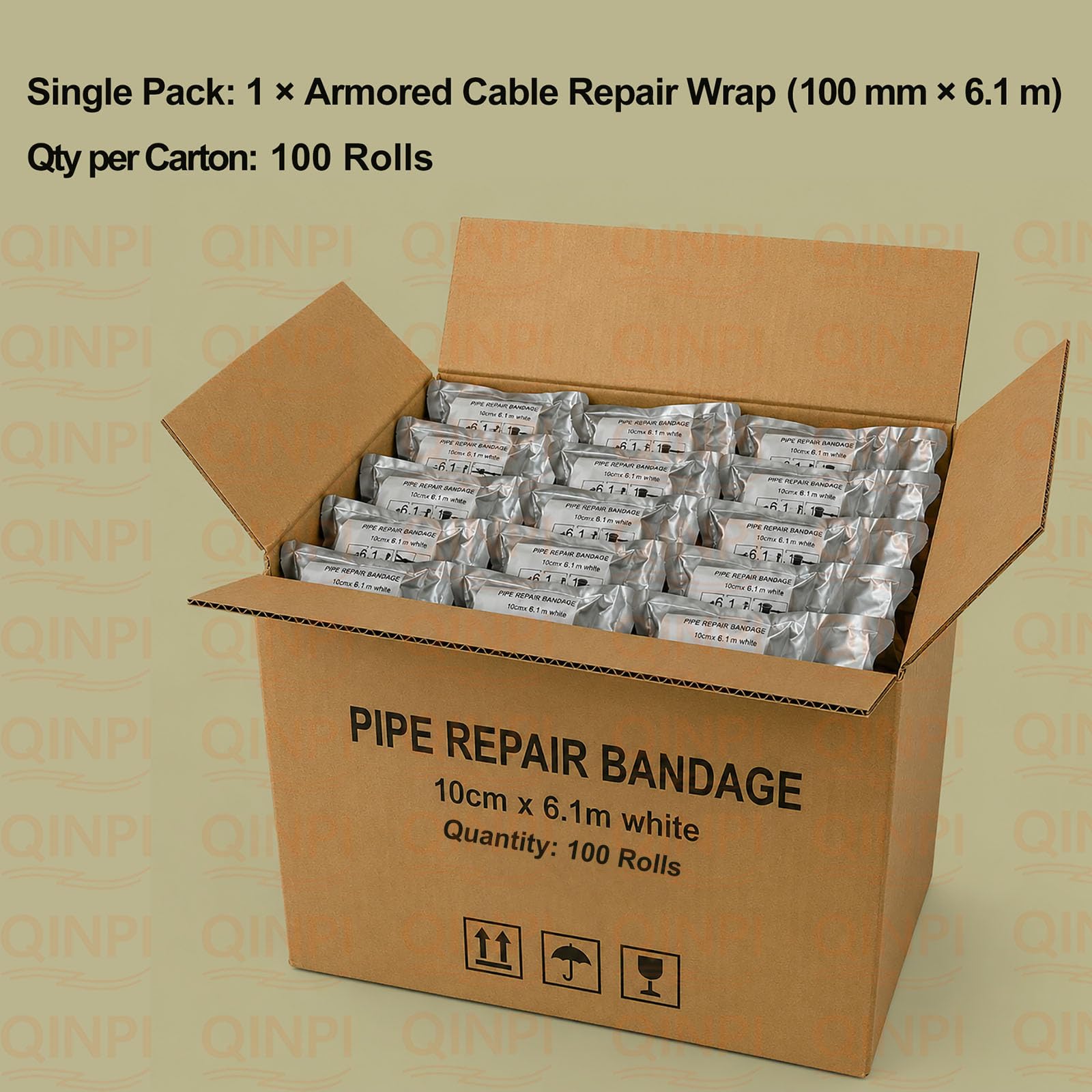 Venda de Reparación para Cable Blindado, Cinta Impermeable de Fibra de Vidrio para Cubierta de Cable Eléctrico, Cinta Industrial Autoadhesiva de Reparación, Protección Eléctrica de Curado Rápido