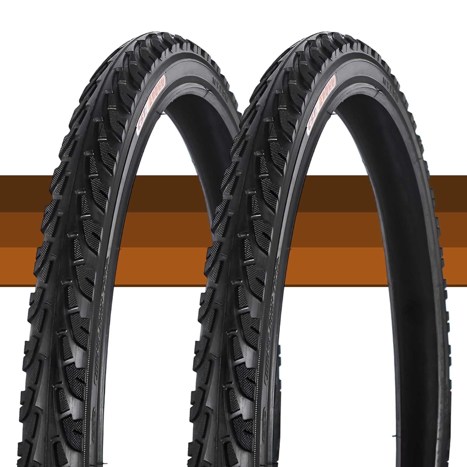 22x1.5 Opona Rowerowa z Ochroną Przed Przebiciem, Pogrubiona, Wzmocniona Ściana Boczna, Wzór Blokowy dla MTB, Jazdy Miejskiej i Off-Road, 40-65 PSI, 40-507(2pcs)