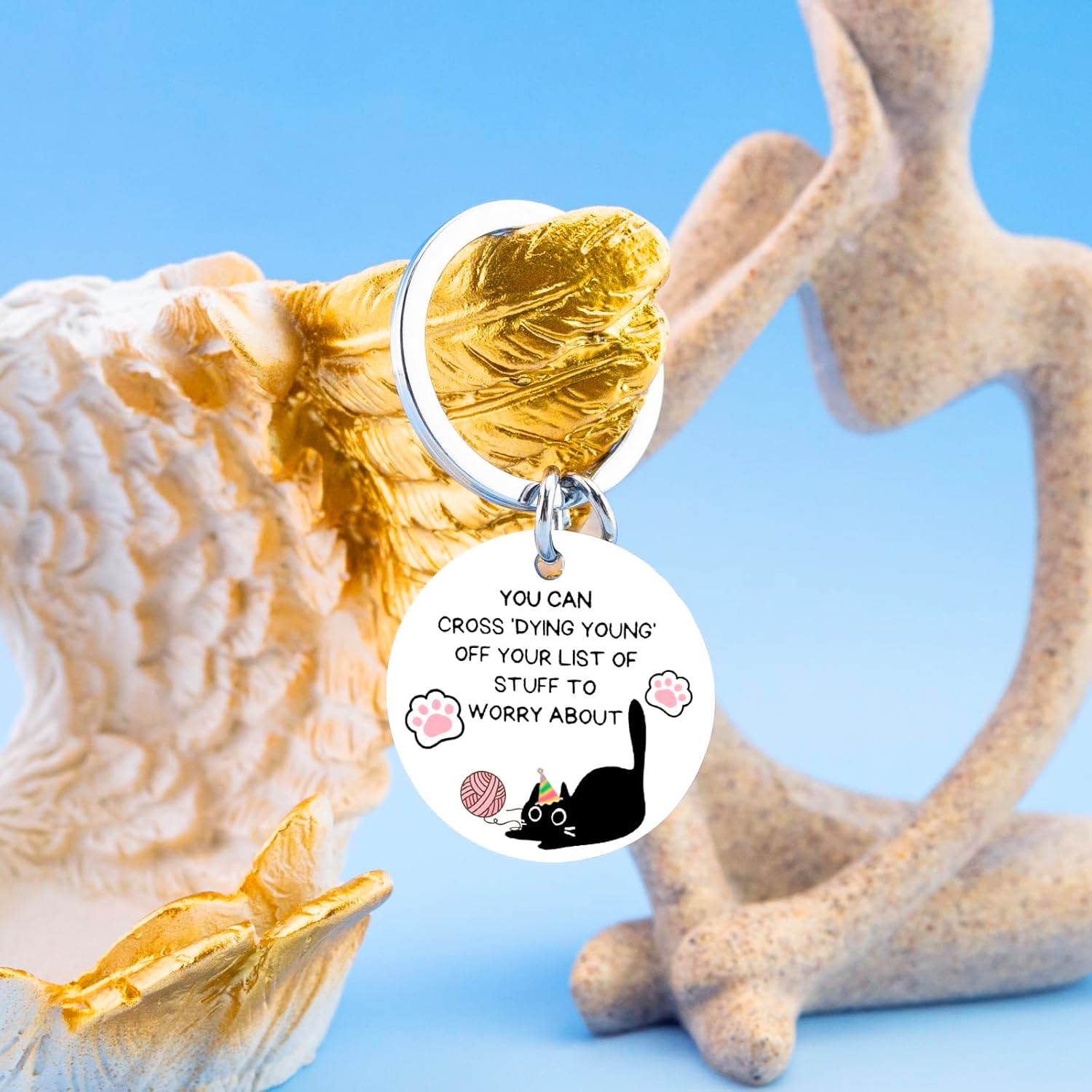 Funny Birthday Gifts for Women Best Friend Birthday Gifts for Women Friendship Gift for Bff Funny Black Cat Keychain - Image 5