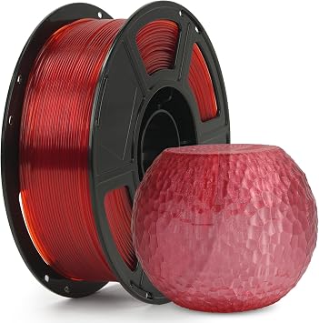FLASHFORGE Rapid PETG Filament 1.75mm Clear Ruby Red, Max 600mm/s High Speed Printing, 3D Printer Filament 1kg Spool, Dimensional Accuracy +/- 0.02mm, Fits Most 3D Printers