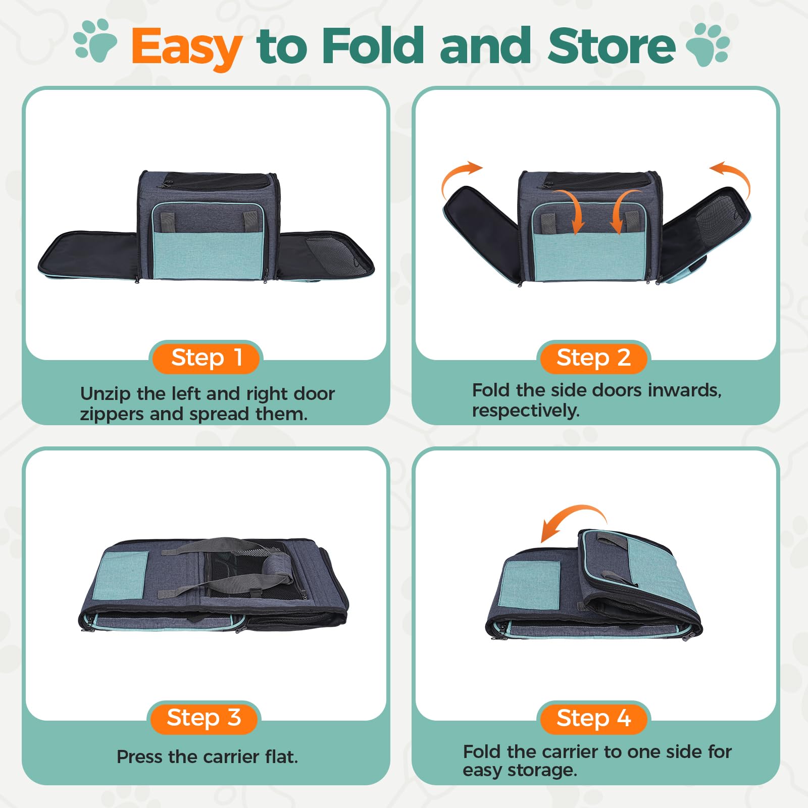 Betopet Cat Carrier for Airline Approved: Soft-Sided Cat Carrier Expandable for Small Dogs up to 15LBS - Pet Travel Bag for TSA Approved - Breathable for Airplane Camping Outdoor - image 8