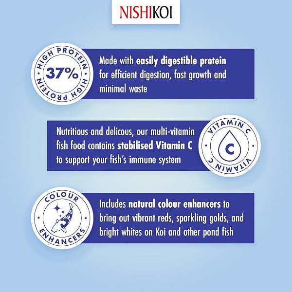Nishikoi Growth Complete Food for Koi and Pond Fish - Small Pellets - 1250g - 4