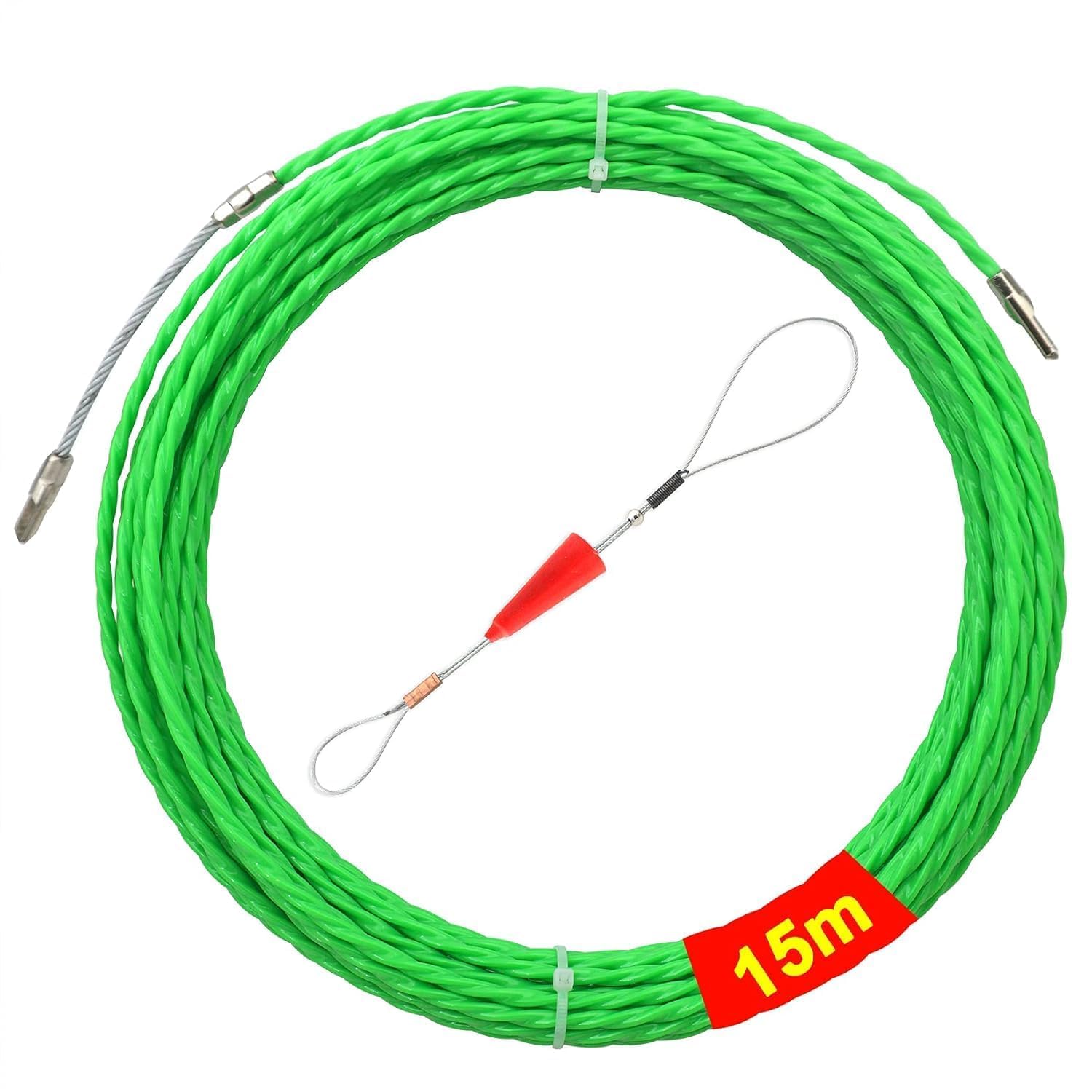 Pmw - 15 Meters Heavy Duty Cable Puller for Electricians | Wire Running Tool for Wall, Conduit, Attic, Crawl Space & Ceiling | Ideal for Electrical Wiring