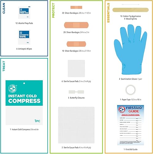 Miniatura 4 de Be Smart Get Preparado 100piezas Kit de primeros auxilios limpiar tratar y proteger la mayoría de lesiones con el kit Que Es ideal para cualquier