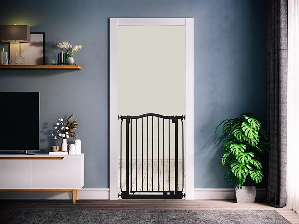 Safetots Extra Tall Curved Top Safety Gate, 116cm - 125cm, Matt Black, Extra Tall 100cm in Height, Pressure Fit Stair Gate, Baby Gate for Doors Hallways and Spaces, Safety Barrier, Easy Installation - 2