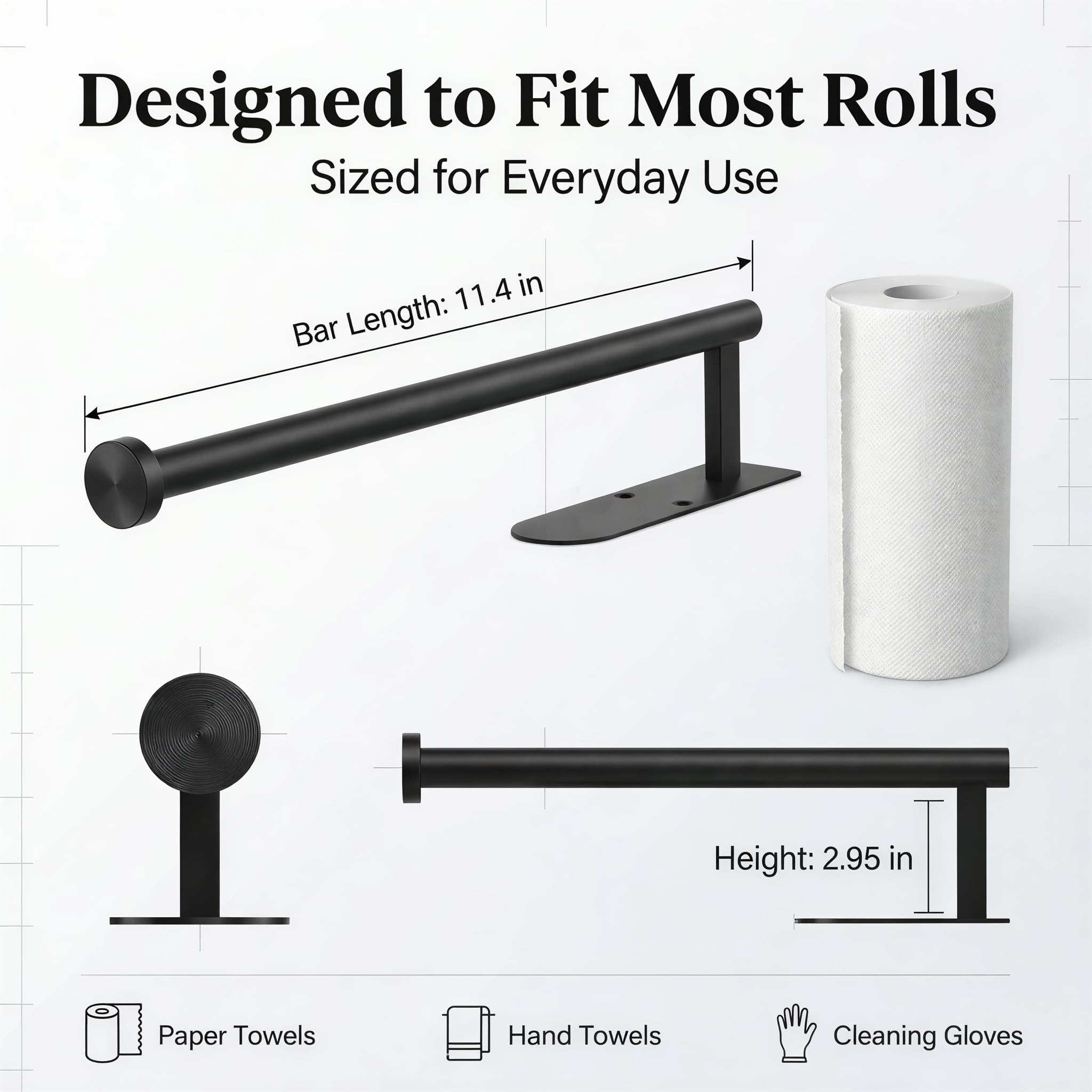 Stainless Steel Paper Towel Holder - No Drill! -6 Stainless Steel Paper Towel Holder - No Drill! -6