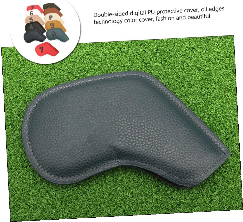 Toyvian 10 Pcs Golf Iron Cover Caps Double Sided Digital PU Covers for Golf Clubs Colorful for Unisex Adult