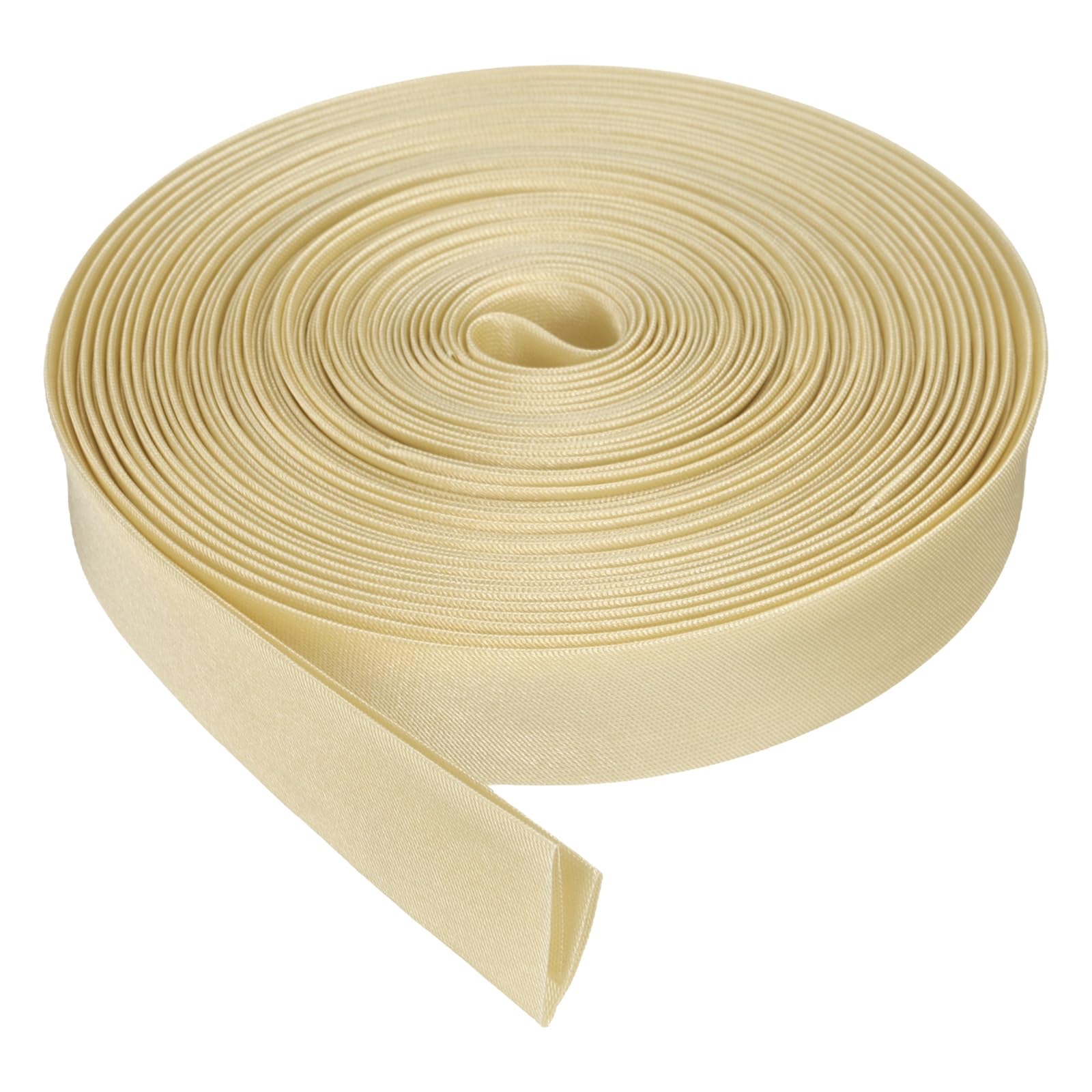 sourcing map Double Fold Bias Tape for Sewing, 5/8 Inch x 5.5 Yards Satin Bia Binding Tape Continuous Bulk for Quilt Blanket Binding Seaming Hemming Fabric Piping DIY Craft, Light Earthy Yellow โ image 1
