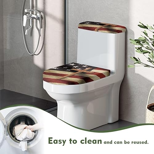 Vista 146 de Fundas antideslizantes para tapa de inodoro y tanque del Día de San Patricio, fundas elásticas para tapa de inodoro, accesorios de decoración de St.