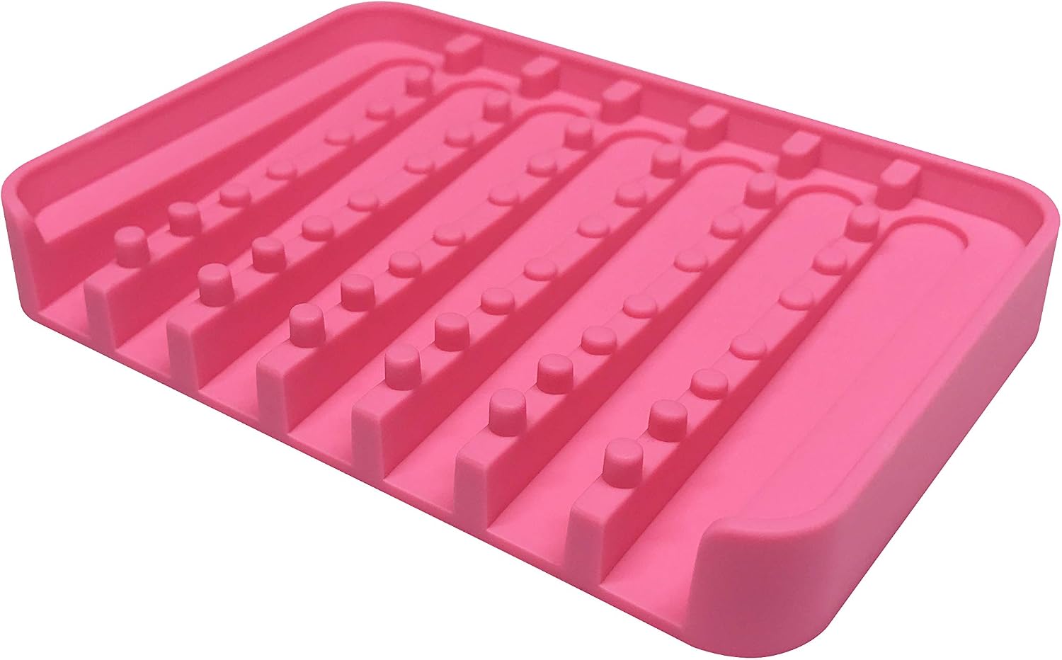 Soap Dish 1Pack for Shower Waterfall Soap Holder Soap Saver with Drainer Flexible Silicone Soap Tray for Bathroom, Shower, Kitchen Upgrade Raised Bumps Keep Soap Bars Dry