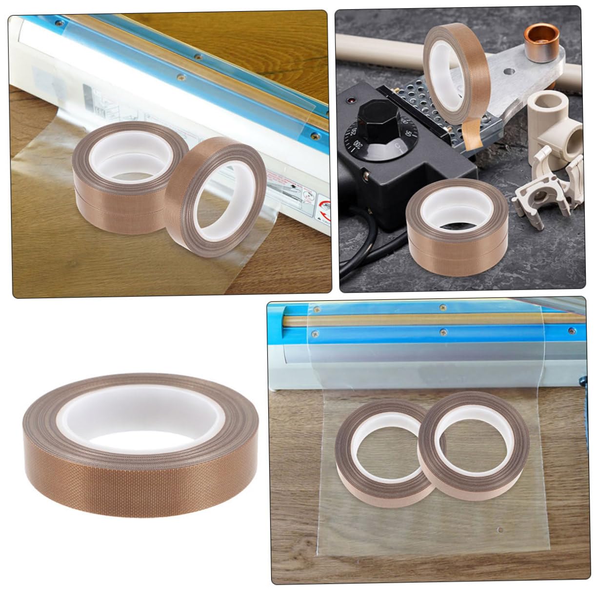 ULTECHNOVO 5rouleaux Ruban Ptfe Isolation Thermique Adhésif Pour Scellage Sous Vide Haute Résistance Et Performance Compatible Avec Scelleuses Manuelles Et Appareils Électriques