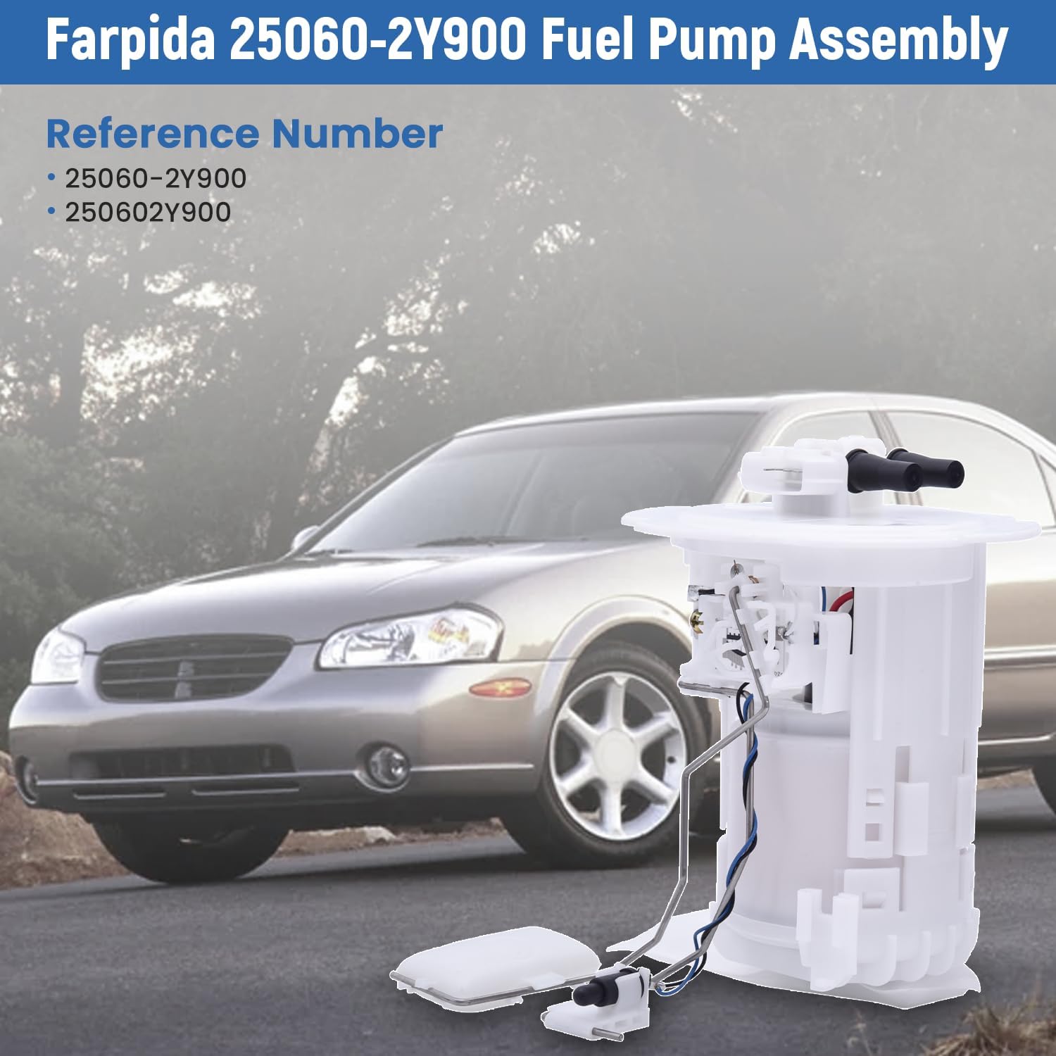 25060-2Y900 Fuel Pump Assembly Fits for Nissan 2000-2001 Maxima GLE GXE 3.0L, Replace 25060-2Y900, 250602Y900
