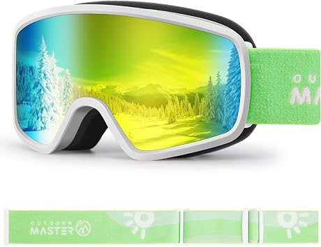 OutdoorMaster Kids Ski Goggles OTG Snowboard Goggles with 100% UV Protection Kids Snow Goggles for Boys Girls Toddler