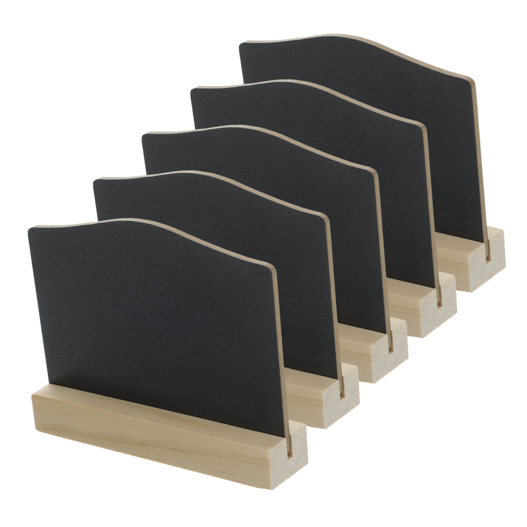 Veemoon 5Pcs Mini Double Sided Chalkboard Signs for Tabletop Decor Lightweight Message Boards for Home Bar and Parties Versatile Wooden Table Chalkboards for Drawing and Messaging