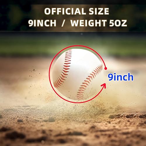 Miniatura 3 de Paquete de 12 pelotas de béisbol juvenil, tamaño estándar de 9 pulgadas, pelotas de béisbol para prácticas, sin marcar, para adultos, regalos para