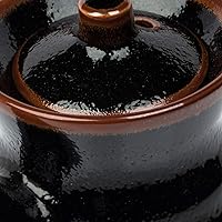 Vista 2 de JapanBargain 2734, Soy Sauce Dispenser Traditional Japanese Tenmoku Pottery Shoyu Bottle Pot Mini Teapot, Made in Japan, 8 oz, Black