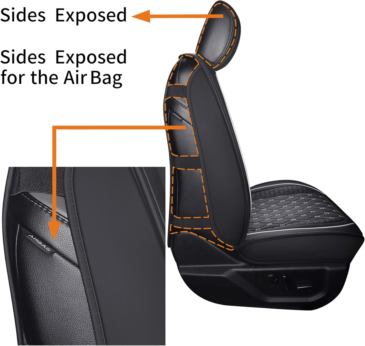 Tomatoman Truck Car Seat Covers Ford F-150 Compatible with 2009-2023 2024 F150 2017-2024 F250 F350 F450 XLT Crew SuperCab SVT King Ranch Limited(Full Set/Black-White)