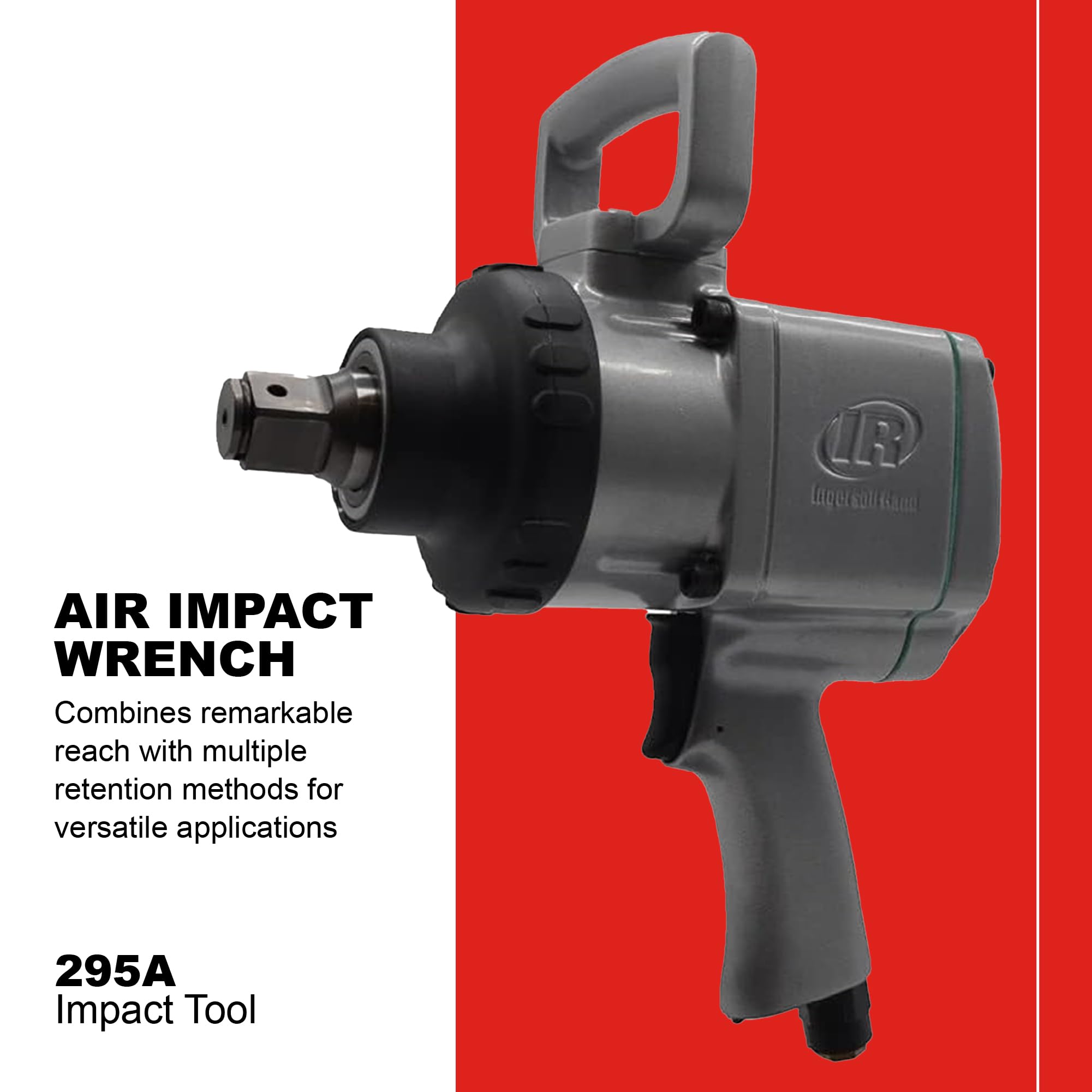 Ingersoll Rand 295A - Klucz udarowy 1" mały, udarowy, wydajny klucz kompaktowy, pneumatyczny klucz udarowy z uchwytem pistoletowym do ciężkich prac