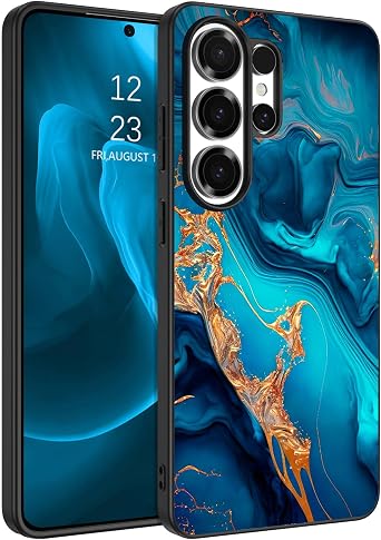 BENTOBEN for Samsung Galaxy S26 Ultra 5G Case, Slim Fit Glow in The Dark Hybrid Hard PC Soft TPU Bumper Drop Protective Girls Women Men Phone Cover for Samsung Galaxy S26 Ultra 6.9", Blue Marble/Gold