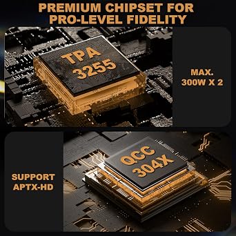 D1 Bluetooth HiFi Stereo Amplifier, 300W x2 | BT 5.2, Digital VU Meter, Class D, TRS Balanced Input, Sub Pre-Out, Remote, for Home Bookshelf Speakers