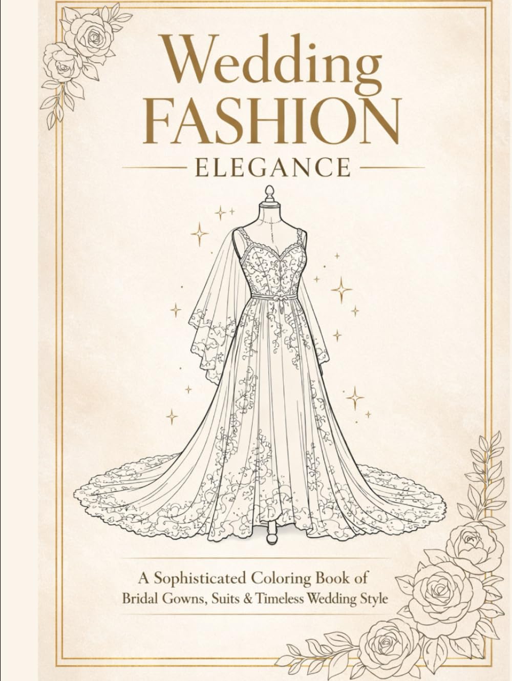 WEDDING FASHION ELEGANCE: A Sophisticated Coloring Book of Bridal Gowns, Suits & Timeless Wedding Style