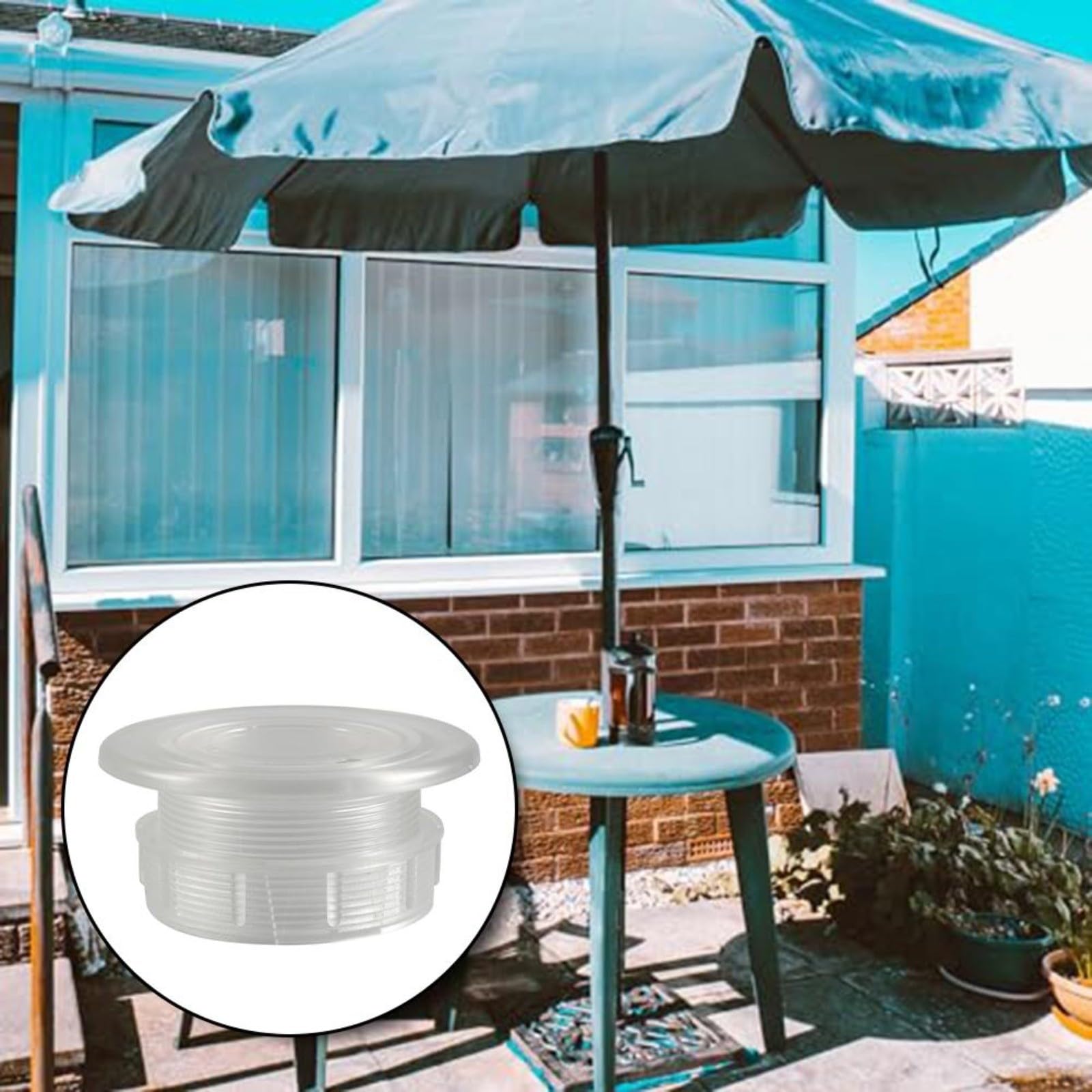 Silikon-Regenschirm-Lochring Set (2er Pack) | Transparent, 5,1 Cm | Für Glas- & Terrassentische | Wetterbeständig & Einfach Einzusetzen