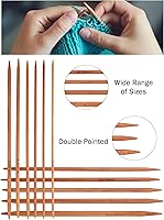 Vista 4 de Haosie Juego de agujas de tejer de doble punta, 55 piezas, agujas de tejer de bambú para manualidades hechas a mano, pequeños artículos de punto, 11