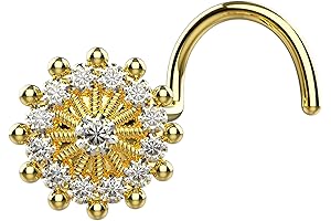 18K Gold Flower Nose Ring: A Floral Adornment for Women