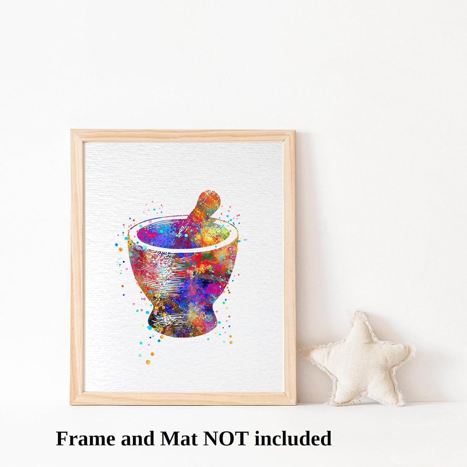 Dignovel Studios 13X19 Unframed Pharmacist Pestle and Mortar Pharmacy Wall Medical Medicine Caduceus Clinic Doctor Watercolor Art Print Poster Wall Nursery Kids Office Home Decor DN581