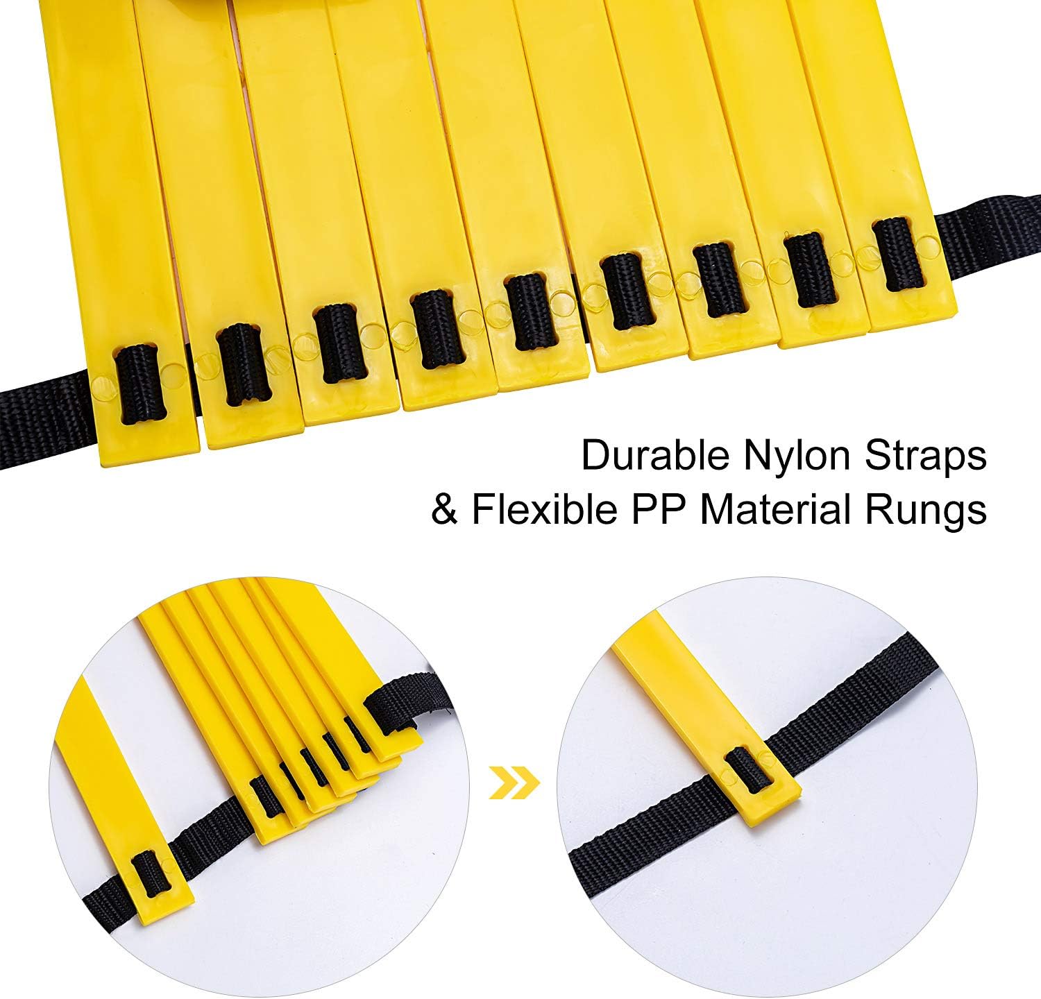 Bligo Speed Agility Training Equipment Set - Includes 23 ft Ladder with 4 Hooks, 10 Cones - Kit for Athletes, Football, Soccer, Basketball, Hockey, for Coordination, Footwork : Sports & Outdoors