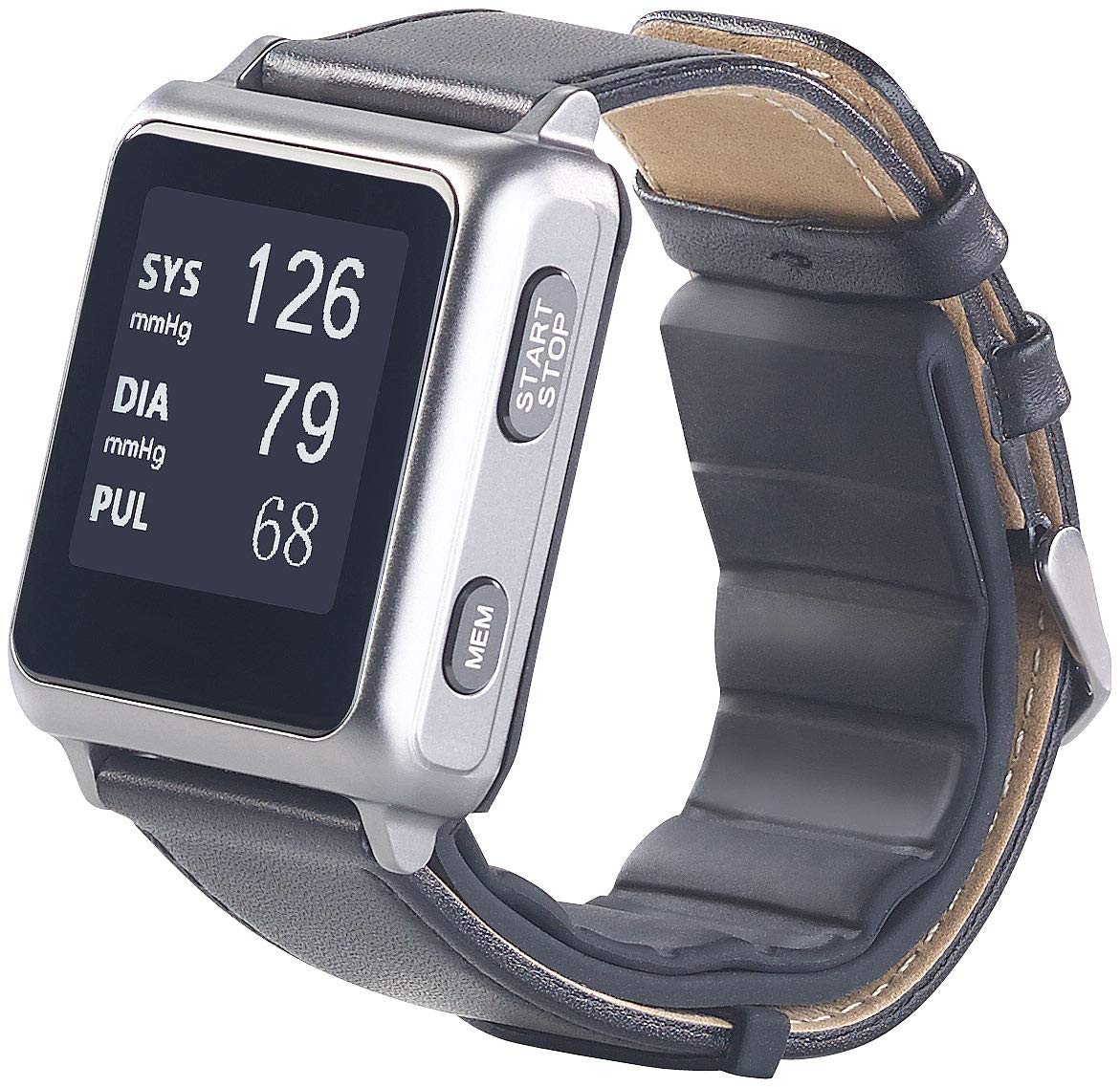 newgen medicals Medizinische Uhr: Medizinische Blutdruck-Armbanduhr mit Pumpe, E-Ink, Bluetooth & App (Uhr Blutdruck, Smartwatch, Gesundheitsuhr für Senioren mit Blutdruckmessung)