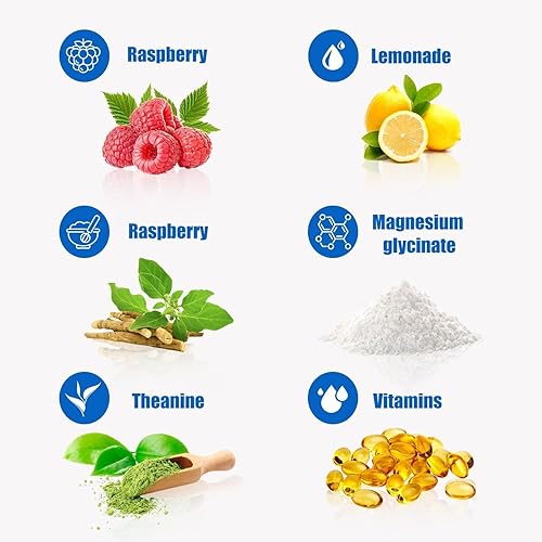 Miniatura 7 de Loroc'e UltraCalm Super Cortisol Drink, polvo de glicinato de magnesio (30 porciones), L-teanina, Ashwagandha, vitamina D, sin azúcar, limonada de