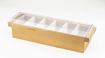 IMC Blonde Wood Domed Lid Condiment Caddy, Barware, Bar Accessories, 1 Count Pack of 1