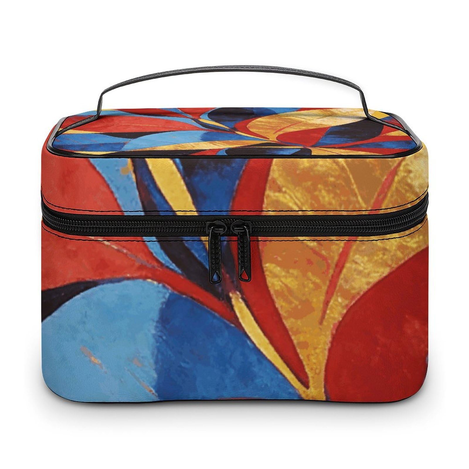 Bolsa de maquillaje grande con cremallera y compartimentos para cosméticos de mujer 8