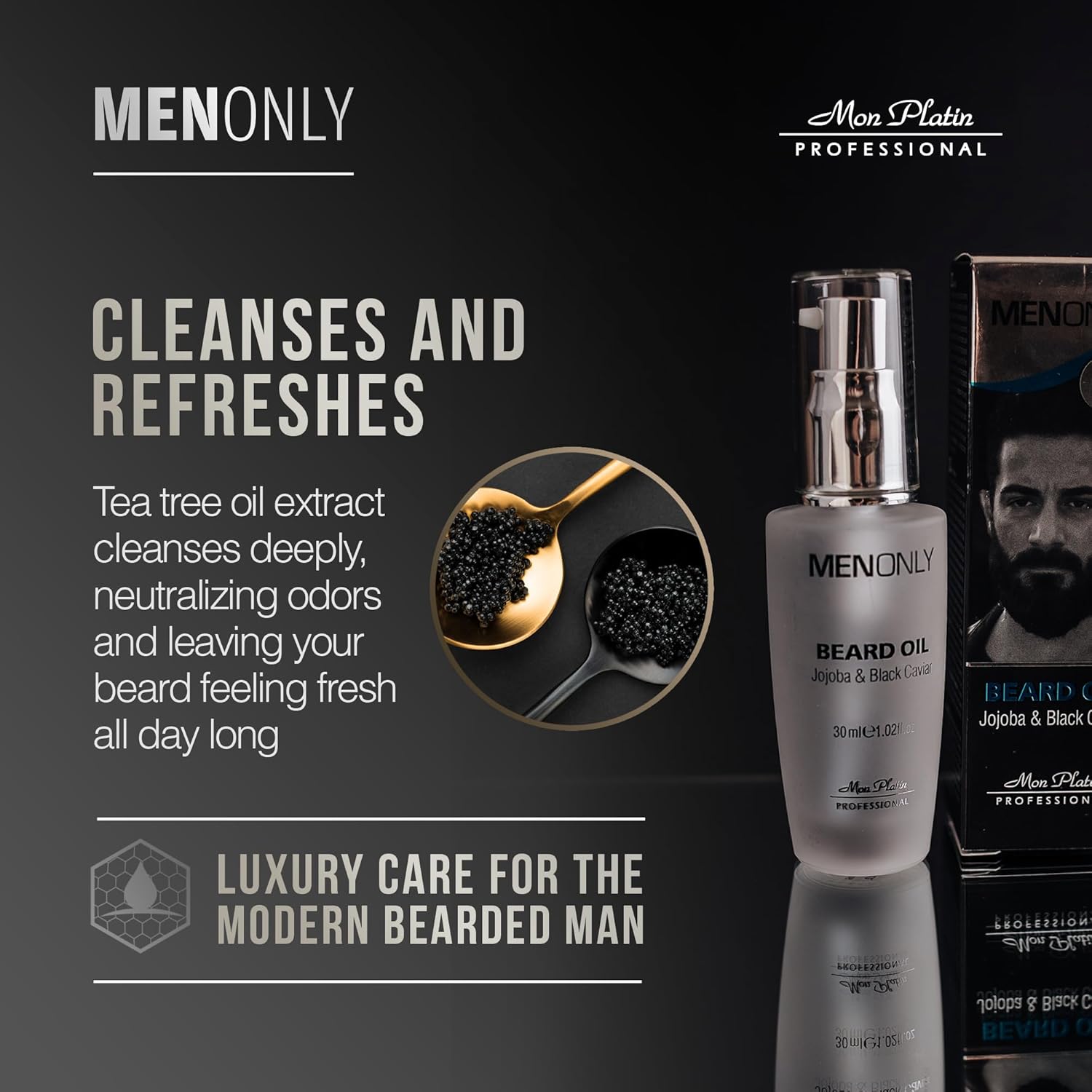 Mon Platin Professional Beard Oil Jojoba and Black Caviar Men Only 30ml