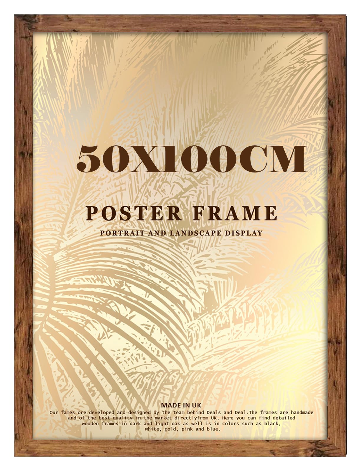 DEALS ON DEAL Flat Modern Rustic Hand Crafted | Large 50x100cm Poster Picture Frame 100x50 cm Photo Frame | Solid Wood Frames Jigsaw Puzzle Artwork Frames For Home and Office