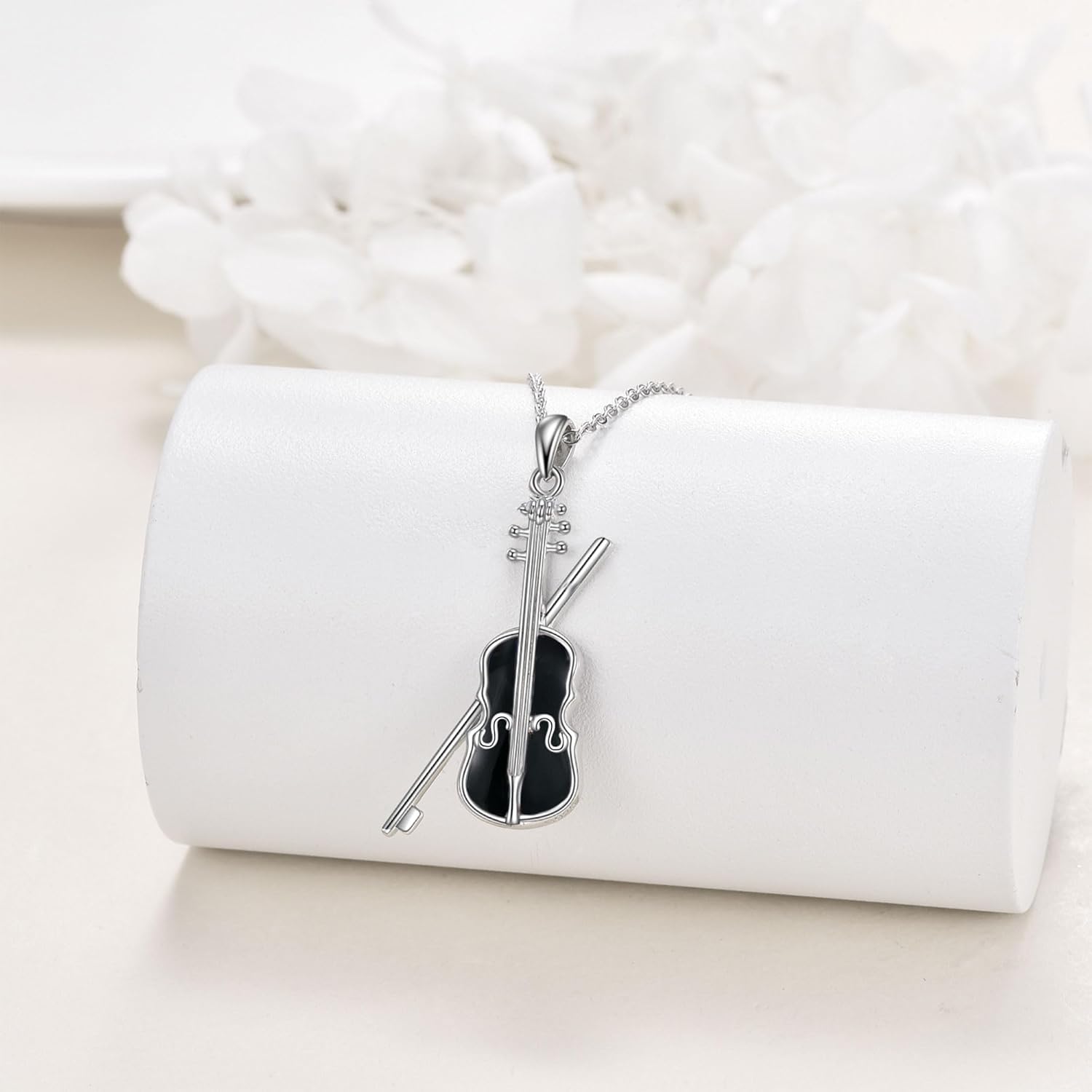 YAFEINI Violinist Cellist Gifts for Her 925 Sterling Silver Cello Violin Pendant Necklace Music Jewelry for Women Birthday Christmas Gifts - Image 2