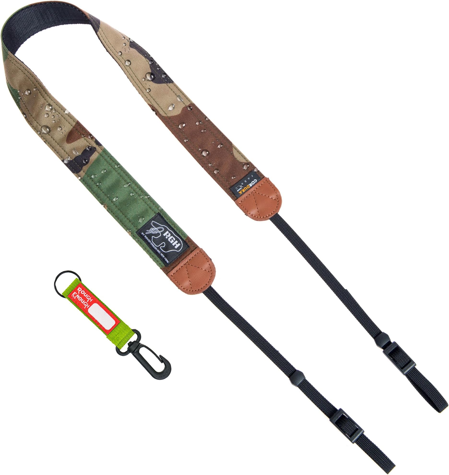 Vintage DSLR Camera Neck Strap for Men Women in Camo Military Army Tactical Style, Camo, Long