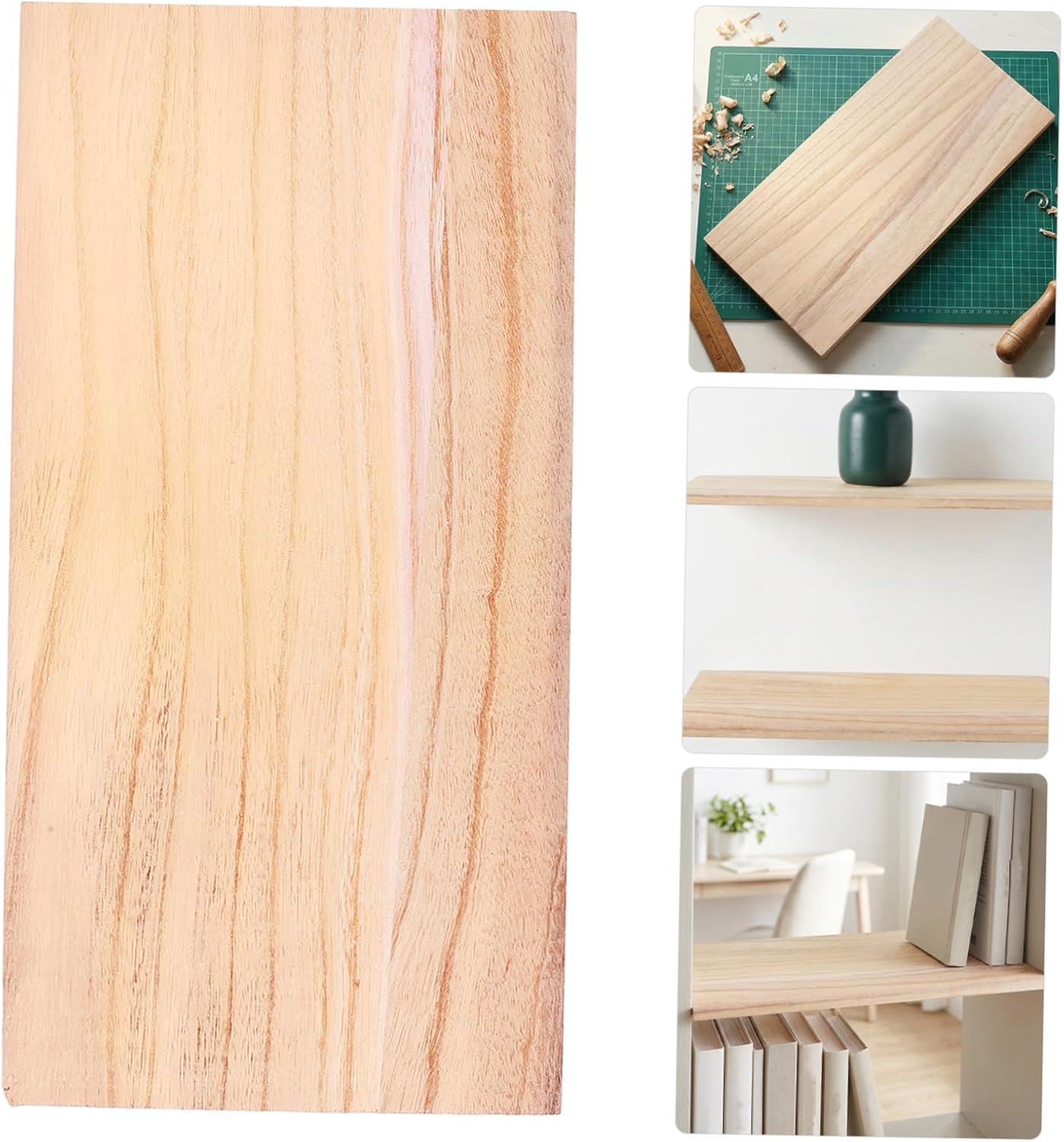 Veemoon 2pcs Unfinished Plain Wood Boards for Crafting, Rectangular Wood Panel Boards 16x8 Inches, 0.4 Inch Thick, for Furniture Partitions and Art Projects with Flexible Organization