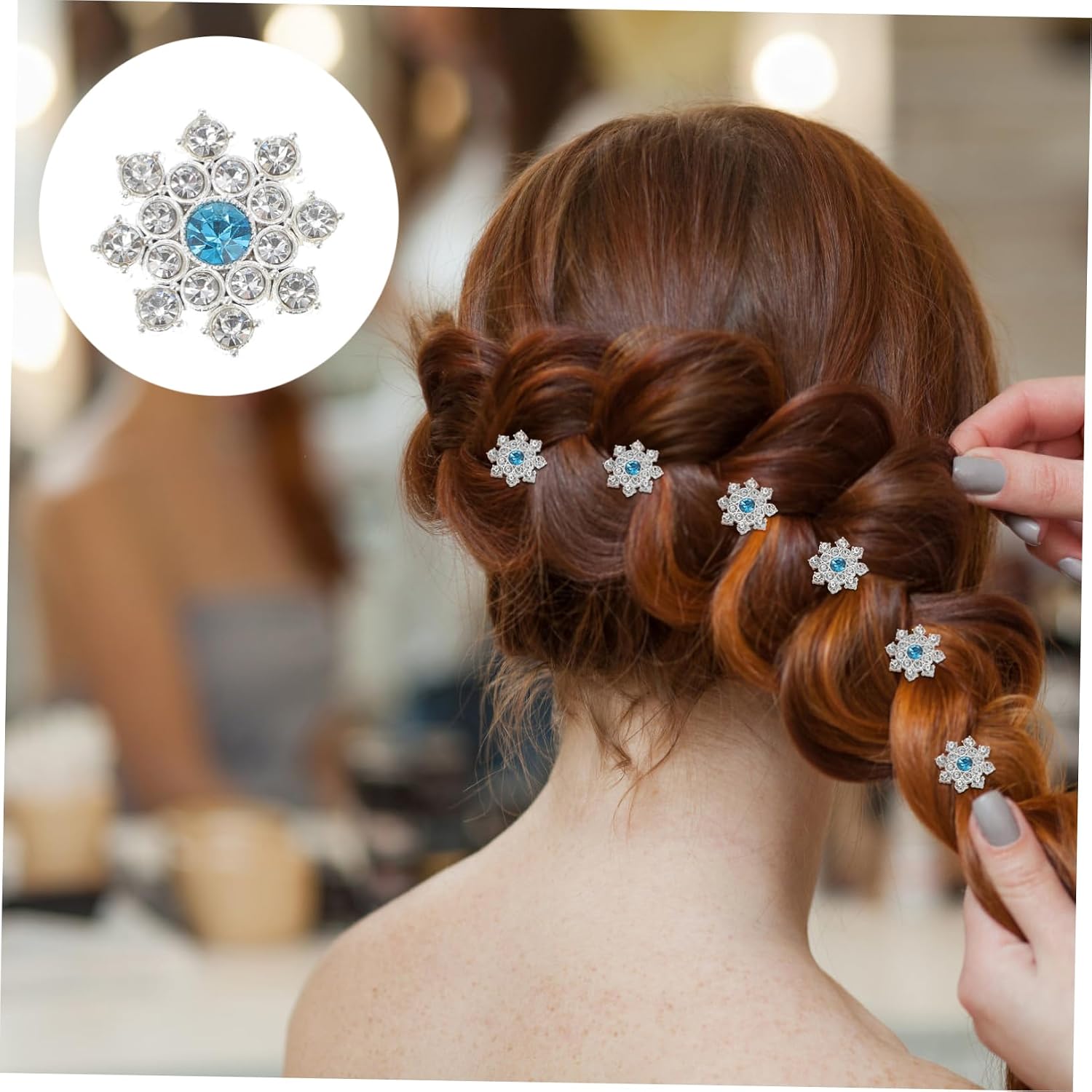 Housoutil 30pcs DIY Rhinestone Embellishments for Buttons Brooches Flatback Snowflake Crafts