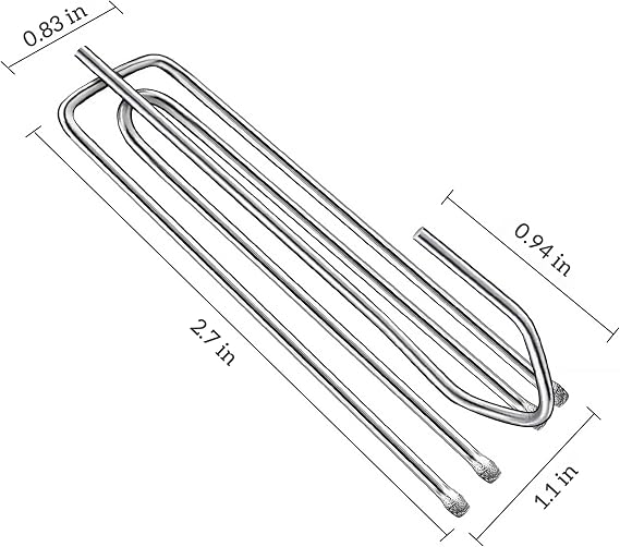 VRSS Stainles Steel Curtain Pleat Hooks Fit 2.75~2.95 Wide Tape, 15Pcs | 2.7 inch Long, Pinch Pleat Curtain Hooks for Pleated Drapes, Fit For 2.75 to 2.95 inch Wide Tape