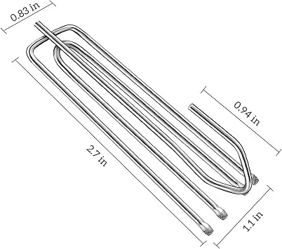 VRSS Stainles Steel Curtain Pleat Hooks Fit 2.75~2.95 Wide Tape, 15Pcs | 2.7 inch Long, Pinch Pleat Curtain Hooks for Pleated Drapes, Fit For 2.75 to 2.95 inch Wide Tape