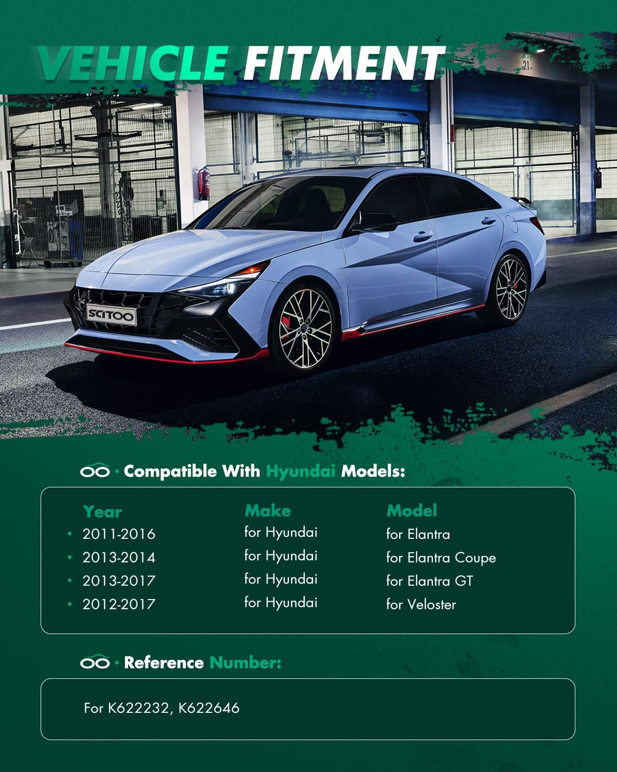 SCITOO 2pcs Front Lower Control Arm And Ball Joint Suspension Kit fit 2011-2016 for Hyundai for Elantra 2012-2017 for Hyundai for Veloster 2013-2017 for Hyundai for Elantra GT for Elantra Coupe