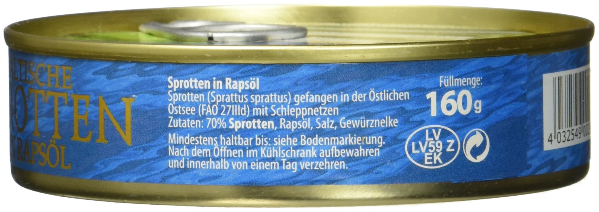 Dovgan Baltische Sprotten in Öl, 9er Pack (9 x 160 g)