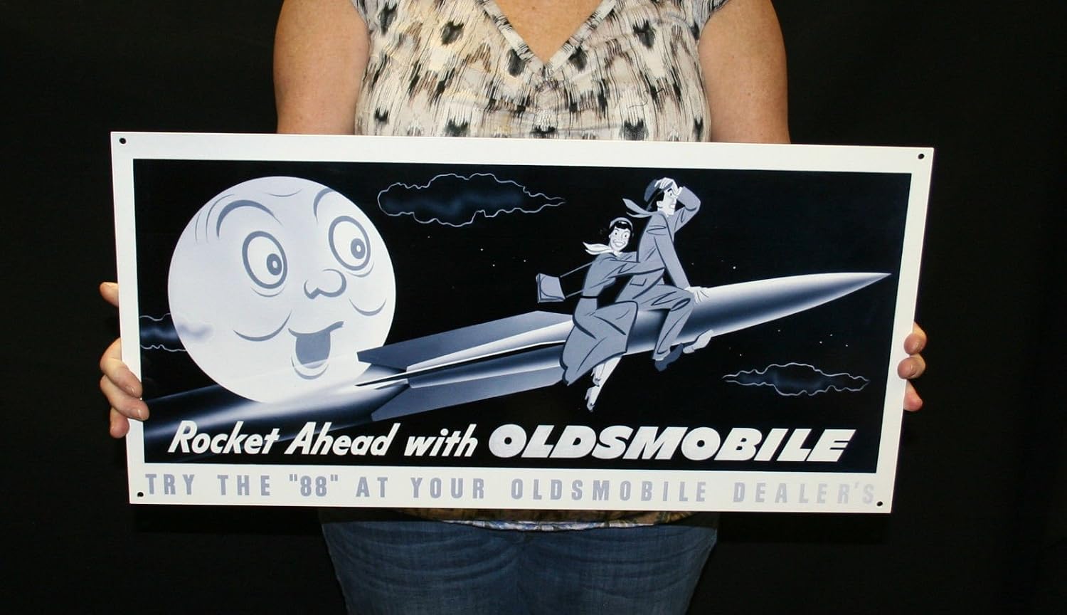 88 Vintage Rocket Ahead Steel Sign 24" x 12" Comaptible for Oldsmobile