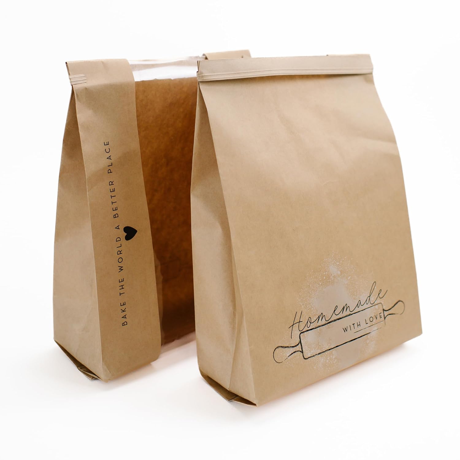 Kraft Paper Bread Bags with Window, 50-Pack - Image 6