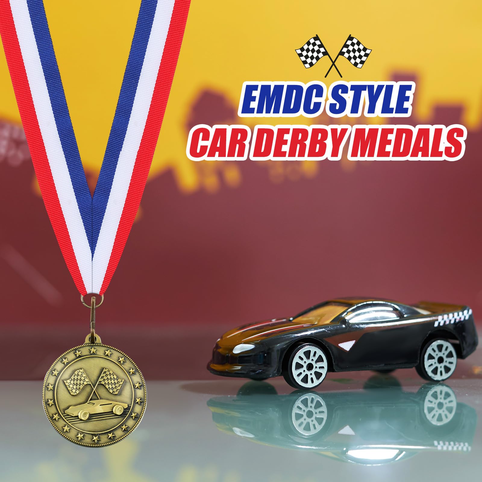 Snapklik.com : Loetere 24 Pack Race Car Derby Medals Car Derby Trophy ...