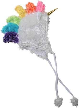 Plush Soft Fuzzy Unicorn Child/Youth Hat, White