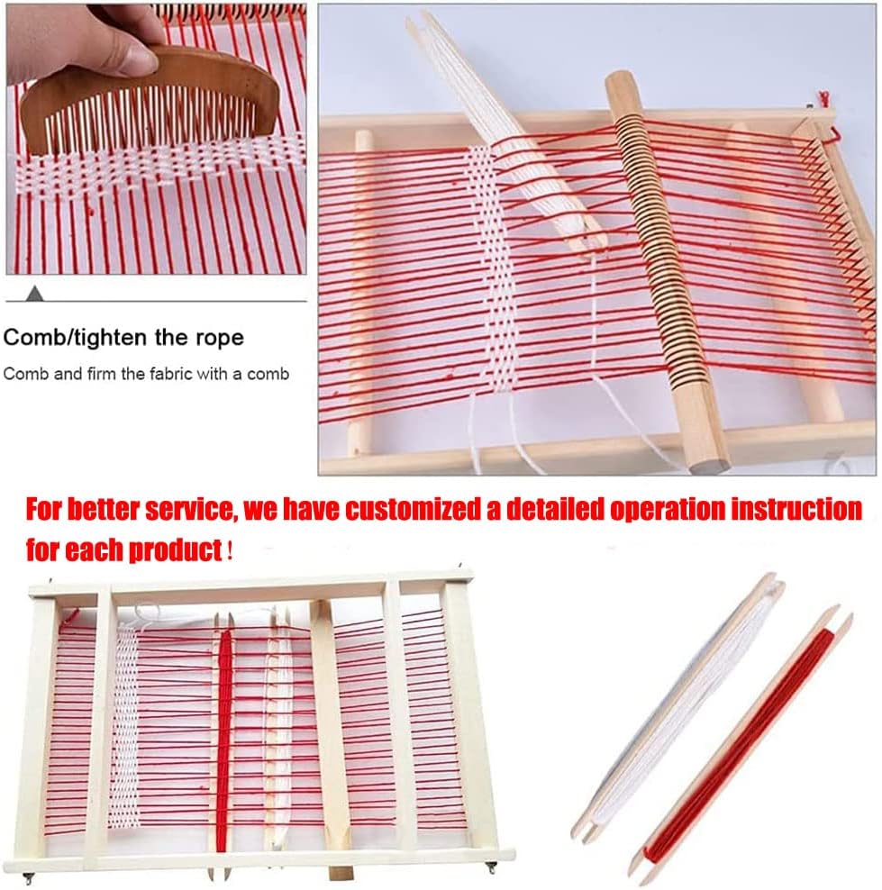 Wooden Multi-Craft Weaving Loom Large Frame 9.85x 15.75x 1.3inch Wooden Tapestry Looms to Handcraft for Kids Beginners
