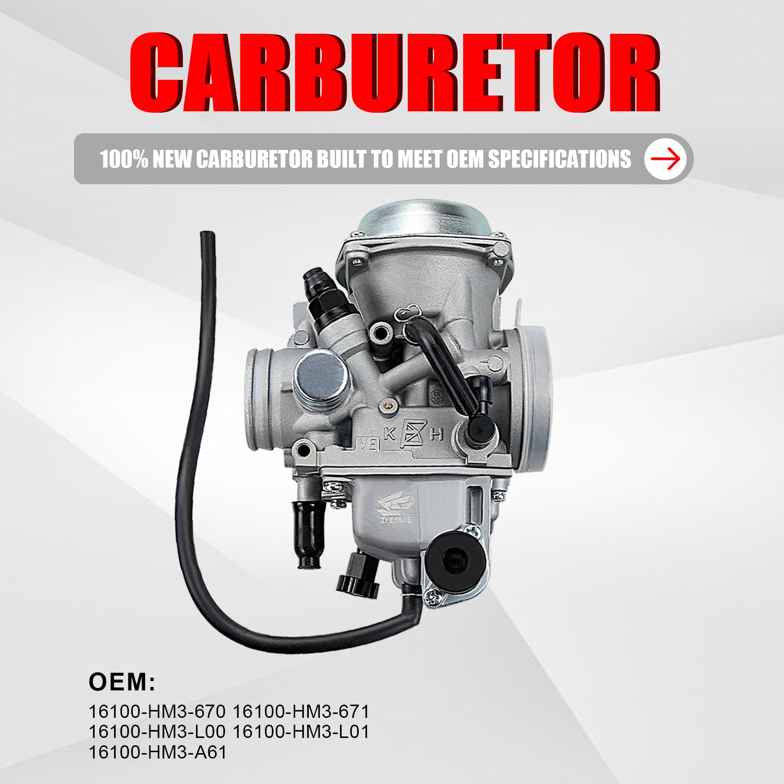 HENGHE - Carburador compatible con Honda Sportrax TRX300 TRX 300 EX TRX300EX 1993-2008 ATV OEM: 16100-HM3-670 16100-HM3-671 16100-HM3-L00 16100-HM3-L01 161000 -HM3-A61